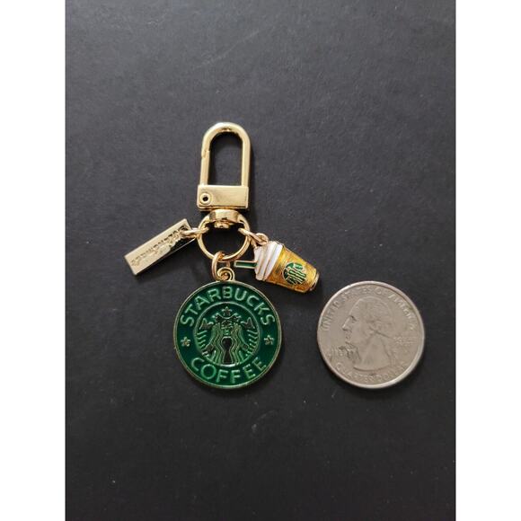 Mermaid Goddess Petite-Sized Gold Keychain For Coffee Lovers, Frappe Keychain - Picture 3 of 5